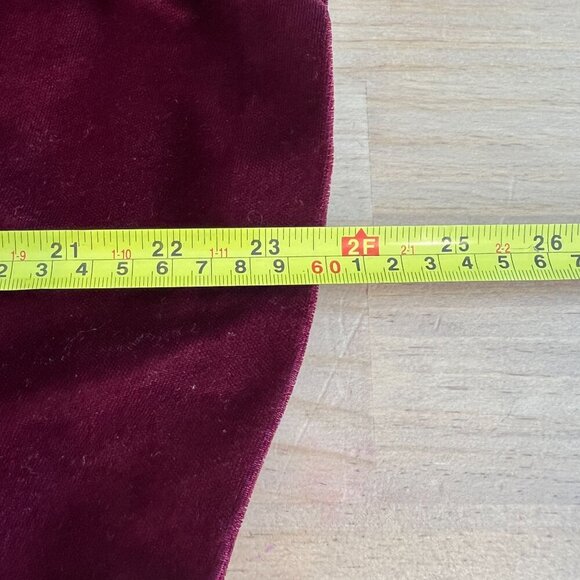 Lauren Ralph Lauren Black Label Velvet Top Sz 4 Deep Red Plunging V Neck - Picture 8 of 8